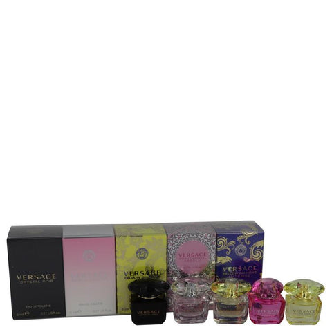 Versace Gift Set - Miniature Collection Includes Crystal Noir, Bright Crystal, Yellow Diamond, Bright Crystal Absolu and Yellow Diamond Intense